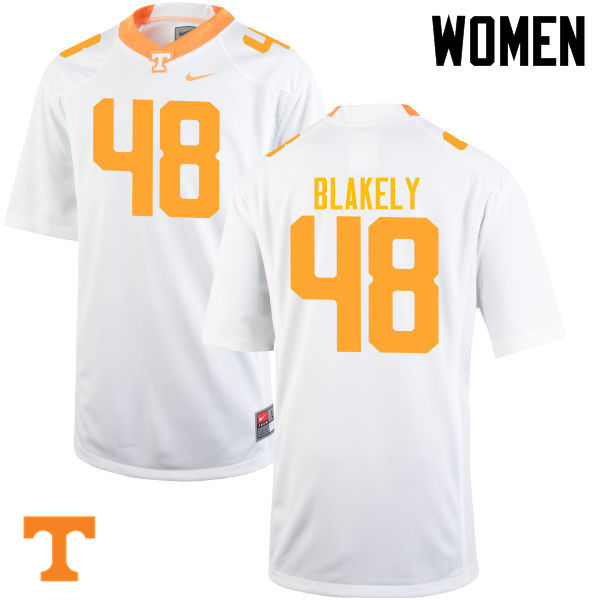Women #48 Ja'Quain Blakely Tennessee Volunteers College Football Jerseys-White - Click Image to Close